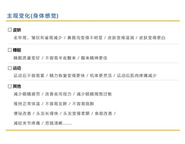 《糖化应激研究》日本NMN人体临床试验:补充NMN可延缓女性生理衰老插图3 NMN人体临床试验受试者主观身体变化
